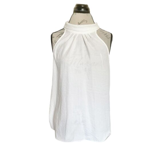 Jennifer Lopez Womens Halter Top Size Small Pin Tuck High Neck Retro Chic Preppy - Picture 1 of 13